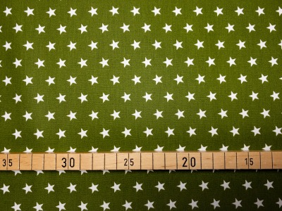 Stoff Sterne - khaki - 100% Baumwolle - Patchwork - Quilten - Baumwollstoff von Quality - 150 cm Bre