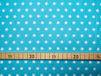 Stoff Sterne - türkis - 100% Baumwolle - Patchwork - Quilten - Baumwollstoff von Quality - 150 cm B