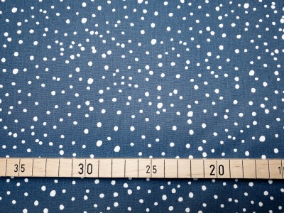 Baumwollwebware - unregelmäßige Punkte - jeansblau - 100% Baumwolle - Quilten - Patchwork -