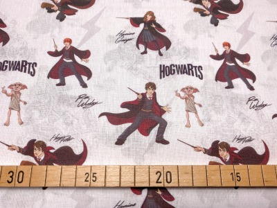 Harry Potter Stoff - Dobby - Ron Weasley - Hermine Granger - Harry Potter - weiß - 100 Baumwolle - Lizenzstoff