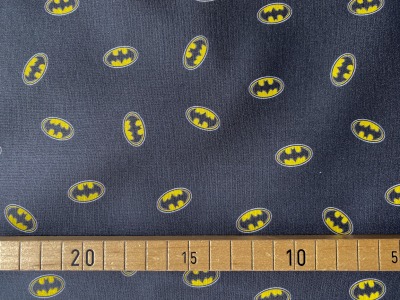 Batman Stoff - schwarz - 100% Baumwolle - Batman Logo - Baumwollwebware - 1,50 m Breite -