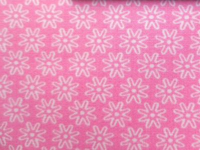 Stoff Blumen rosa - 100% Baumwolle