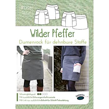 Wilder Pfeffer - Damenrock für dehnbare Stoffe - Papierschnittmuster - Firle fanz