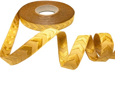 Webband Chevron - gold - mit Glitzerfaden - beidseitig nutzbar