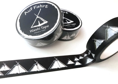Washi-Tape mit Kothen-Motiv - 15mm breit - 10m lang - schwarz