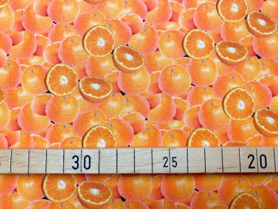 Stoff Orangen - orange - 100 Baumwolle - Orange - Allover Print - Yummy Food - Swafing