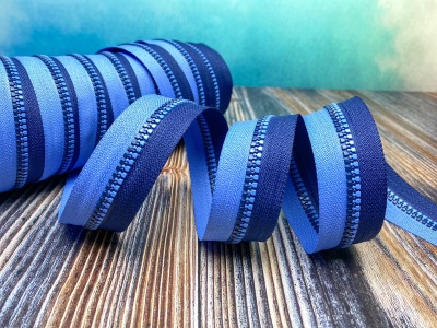 Endlos Reißverschluss - dunkelblau/jeansblau - in 20 cm Schritten