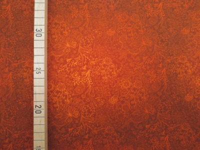 40 cm Reststück - Jersey Blumen - orange - Spotlight