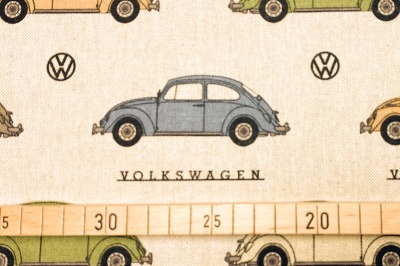 Baumwolle VW Käfer bunt - Volkswagen - leinenoptik - lizenziert