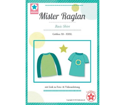 Papierschnittmuster Mister Raglan Basic Shirt - Mia Luna