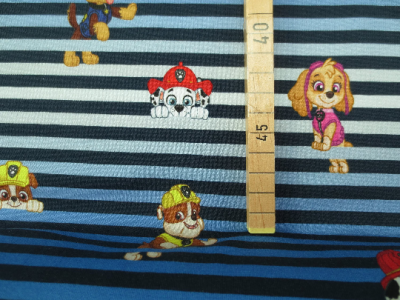 Jersey Paw Patrol - geringelt - Lizenzjersey | 18,00 EUR/m