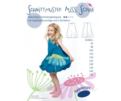 Ballonkleid Miss Sophie von Blaubeerstern - Papierschnittmuster - Kinderschnittmuster