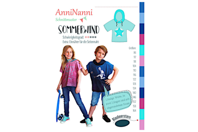 Sommerwind von AnniNanni - Papierschnittmuster - Blaubeerstern - Kids - Shirt
