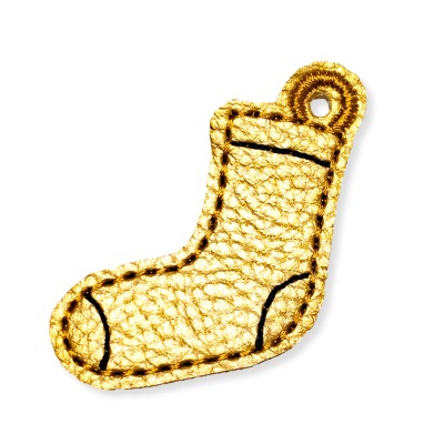 Schlüsselanhänger goldene Socke mit schwarzen Akzenten - Socken zum Welt Down Syndrom Tag - Lots