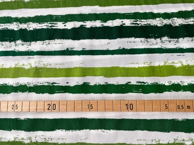 Stoff unregelmäßige Streifen - Grüntöne - breite Streifen - 100% Baumwolle | 10,00 EUR/m -