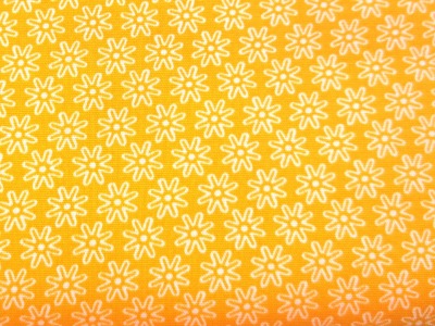 Stoff Blumen gelb - 100% Baumwolle