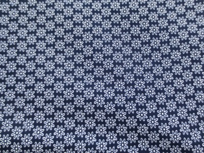 Stoff Blumen marineblau - 100 Baumwolle