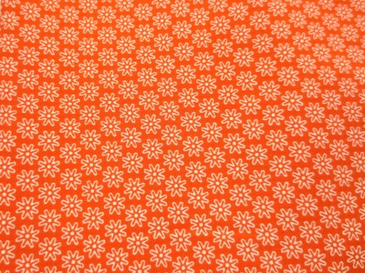 Stoff Blumen orange - 100% Baumwolle