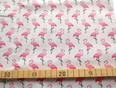 Baumwolle Flamingos - grau - 100 Baumwolle