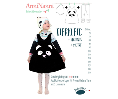 Tierkleid von AnniNanni - Papierschnittmuster - plus Leggings - plus Mütze - Blaubeerstern