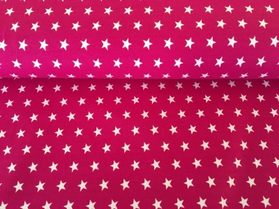 Jersey Sterne pink/weiß