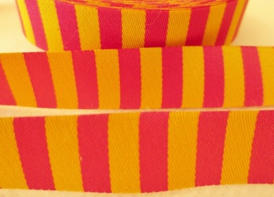 Webband Ringel - gelb - pink