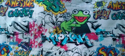 Jersey Graffiti - Frosch - bunt | 17,00 EUR/m