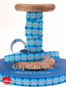 Webband Blumen - Betty Butter - blau