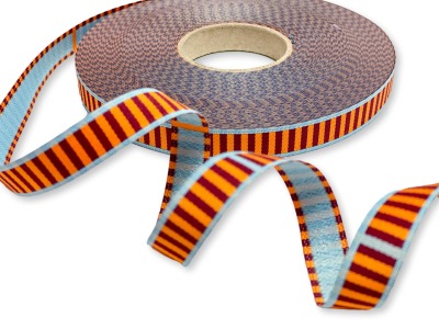 Webband Streifen - Eins Zwei Drei-Streifen - orange - blaubeerstern - 12 mm