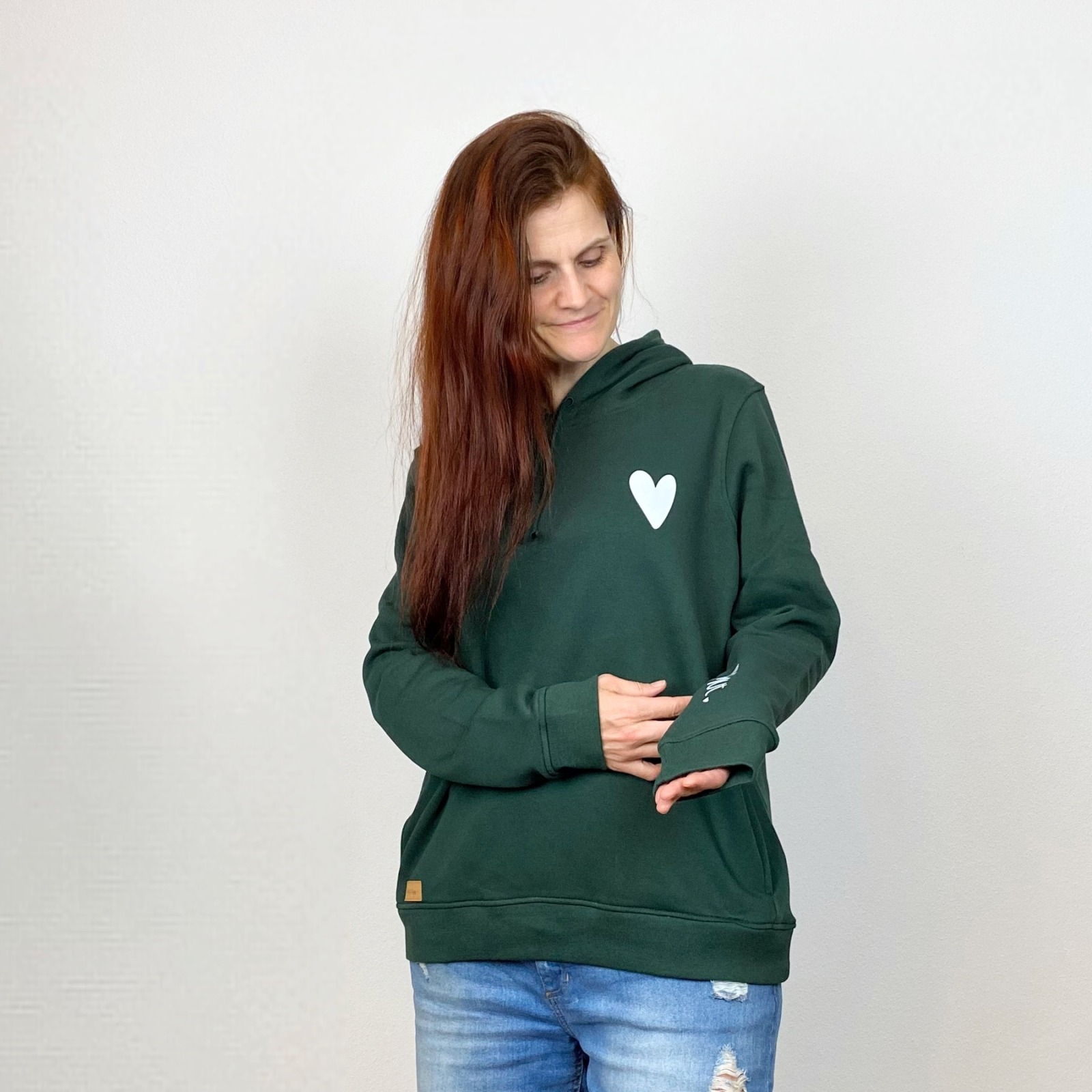 Hoodie NUR MUT, dunkelgrün