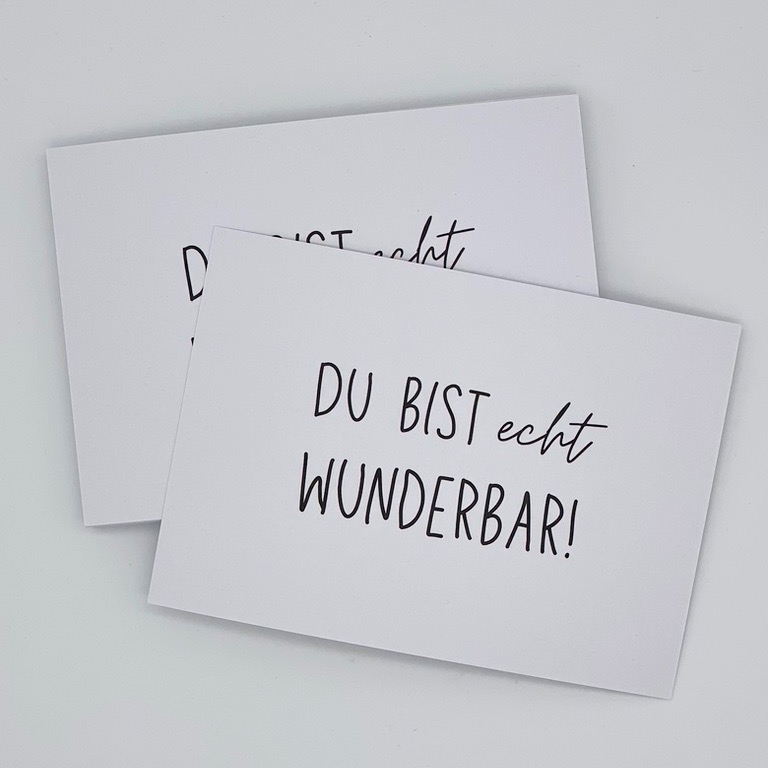 Postkarte DU BIST echt WUNDERBAR