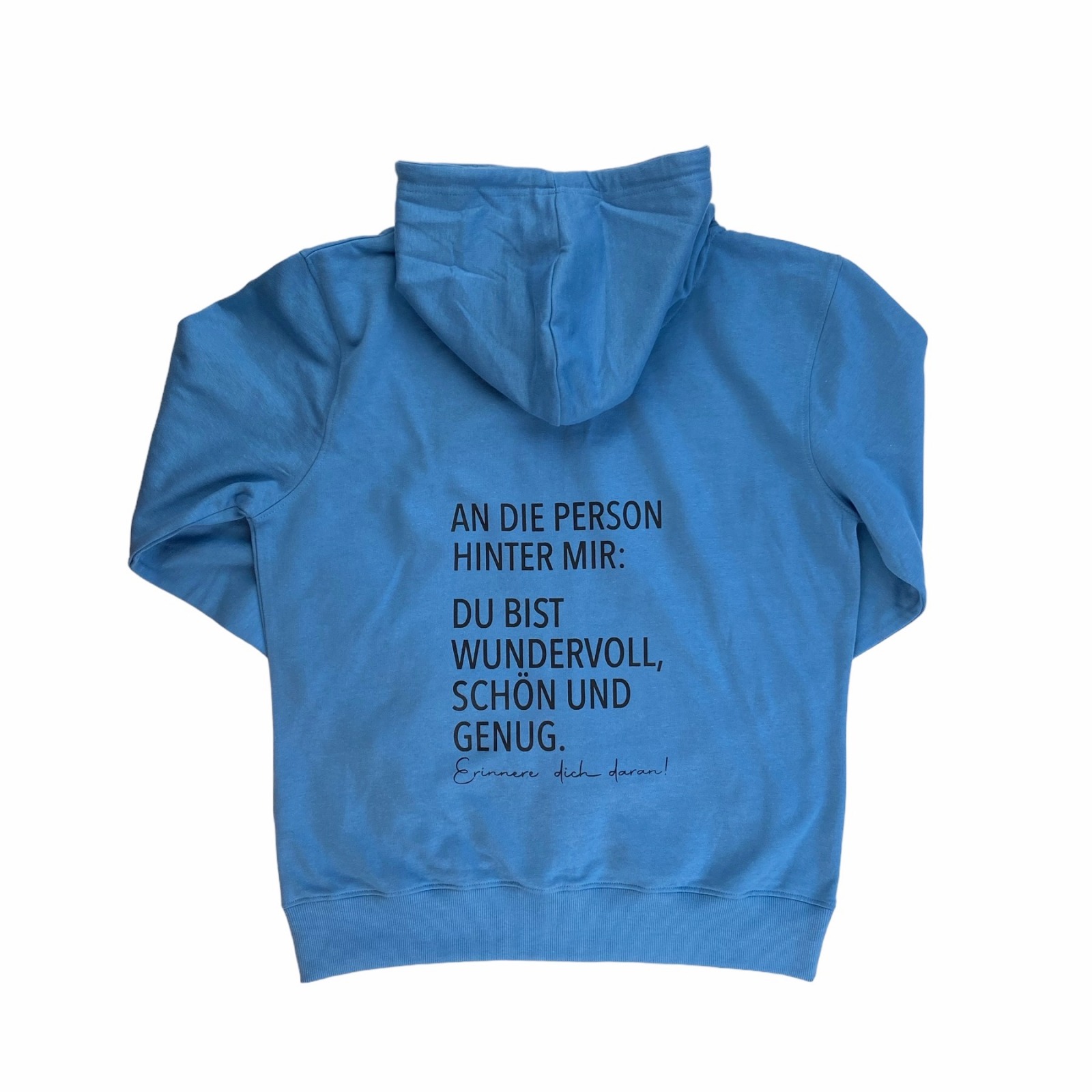 Sweat-Jacke Du bist genug, taubenblau 3