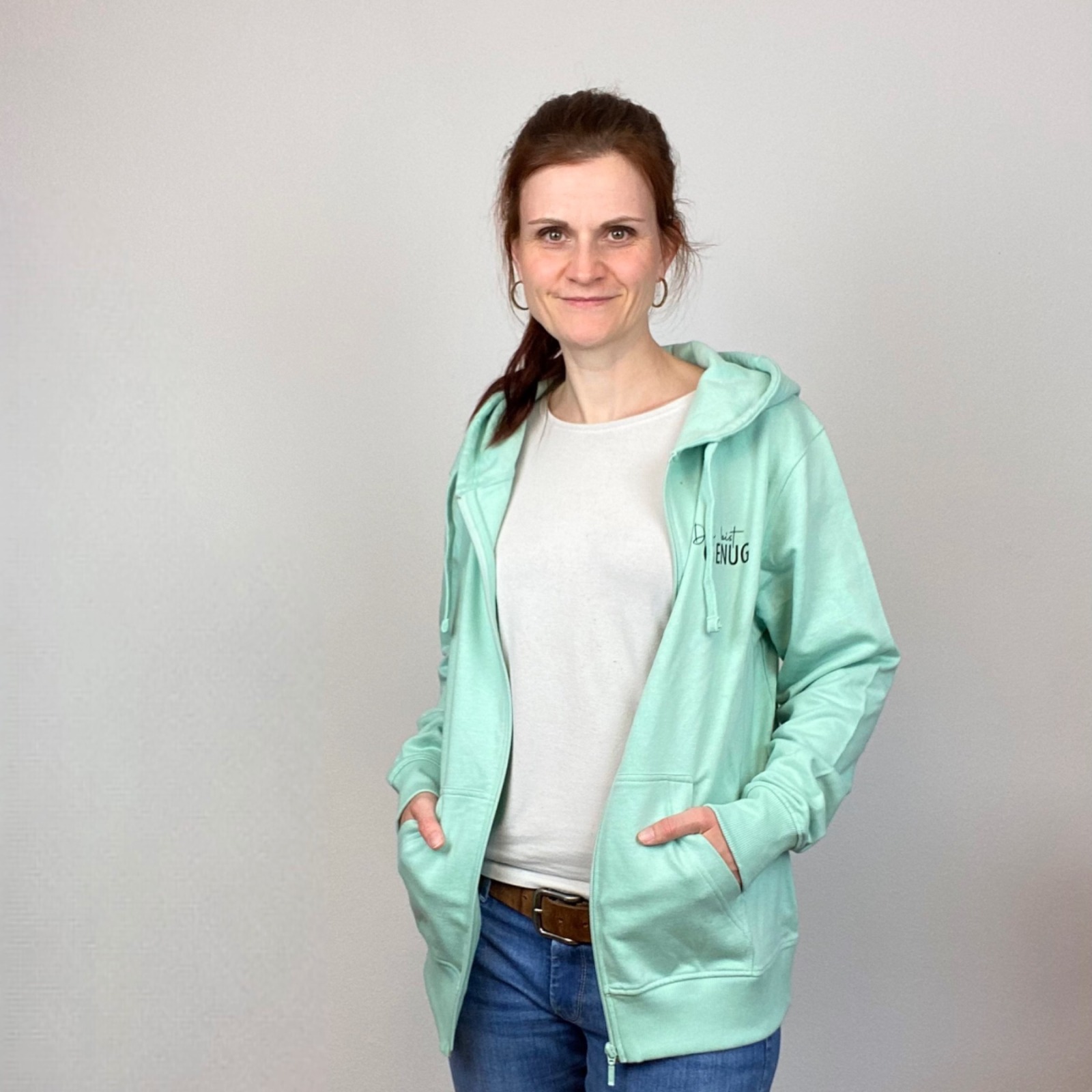 Sweat-Jacke Du bist genug, mint