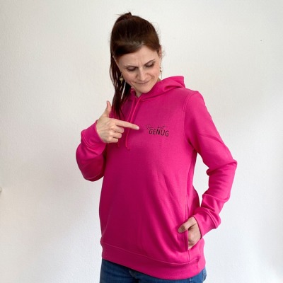 Hoodie Du bist genug, pink - Dein Hoodie mit Botschaft