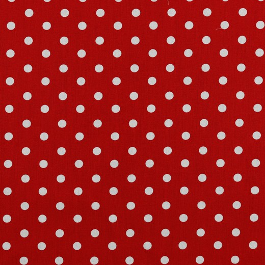 04949.004 Baumwolle Stoff Punkte Dots rot / weiss