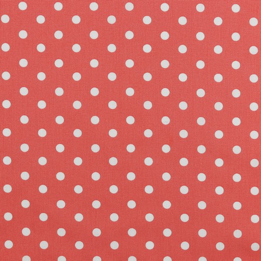04949024 Baumwolle Stoff Punkte Dots coral / weiss