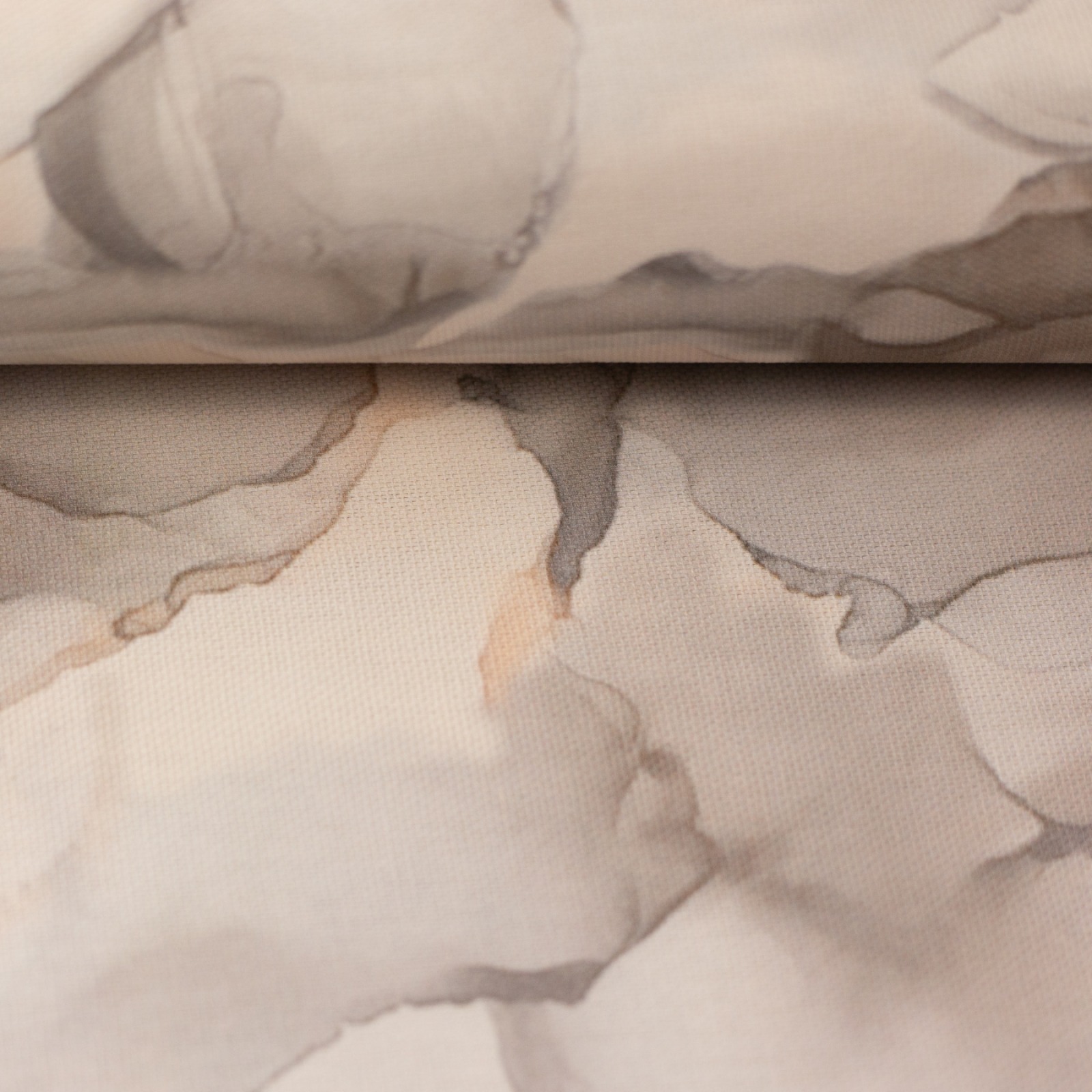 Stoff Taschenstoff Canvas Leinenoptik Blätter pastell beige zartes marmoriert watercolor 2