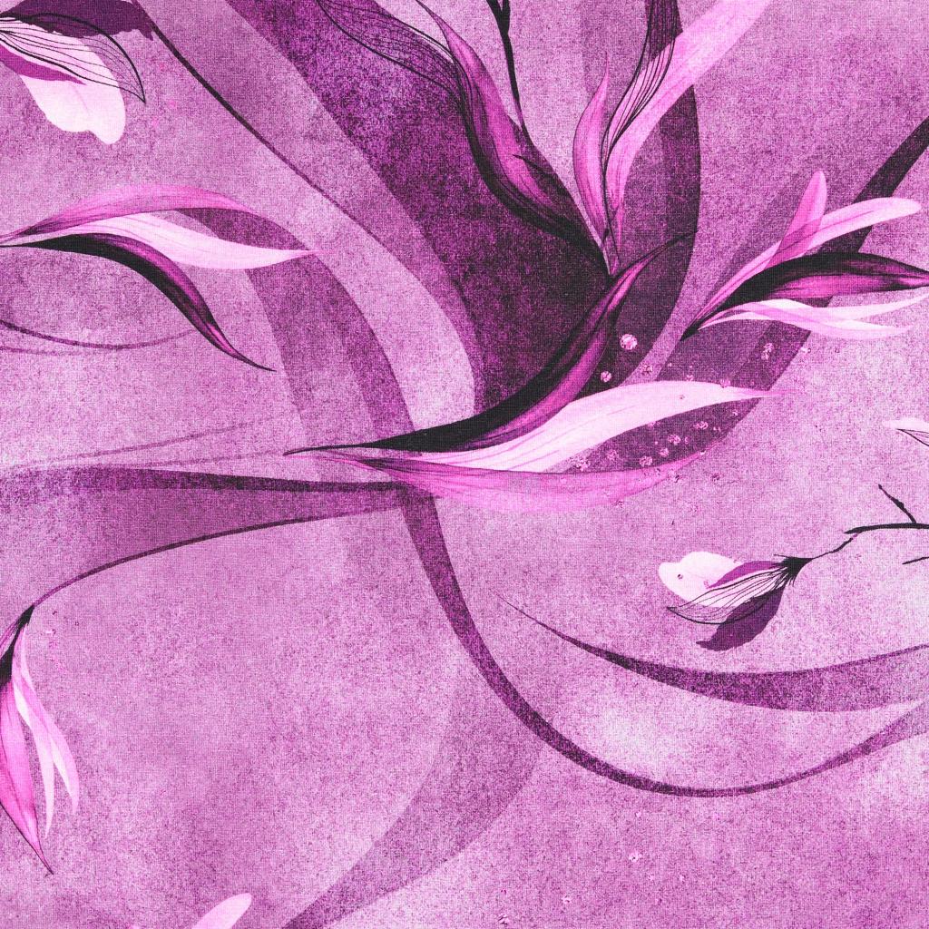 2075590801201000 Baumwolljersey Jersey Stretch Blumen Flower aquarell lila purple fuchsia pflaume