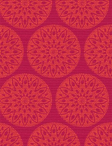 50493 Baumwolle Webware Culture Clubl Michael Miller floral folk art Mandala Button Medaillons red