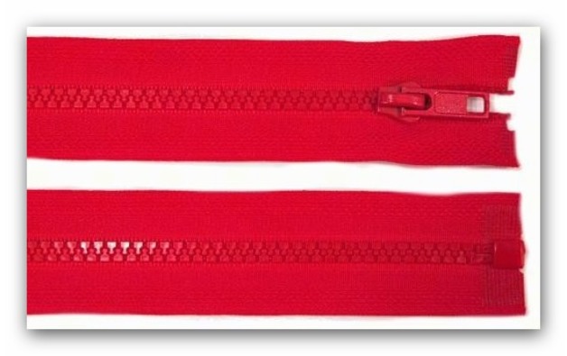 20230 Reißverschluss 60cm rot teilbar für Jacken