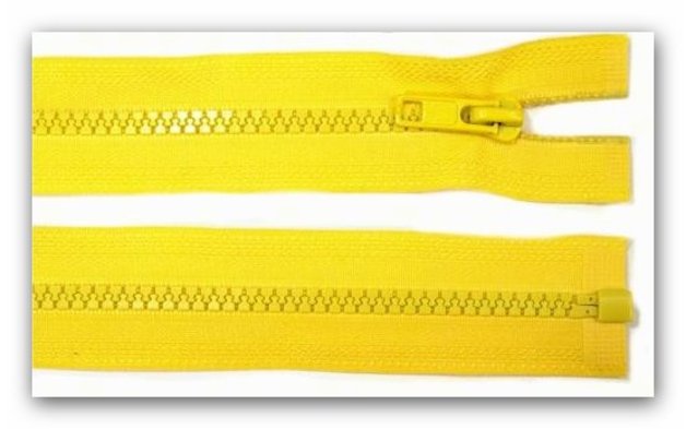 20236 Reißverschluss gelb 65cm teilbar für Jacken