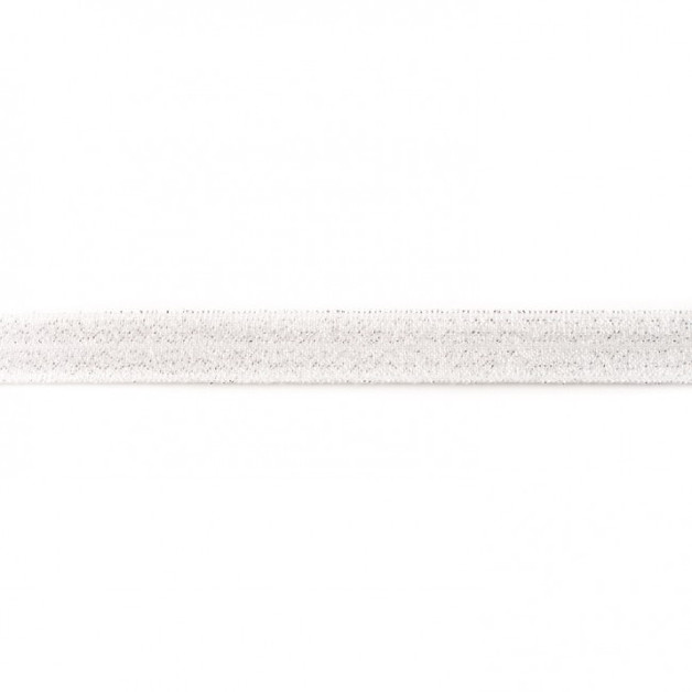 3423 Einfassband elastisch weiß Glitzer 15mm