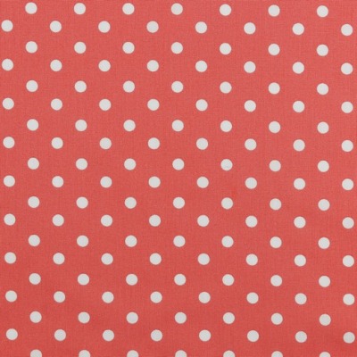 04949.024 Baumwolle Stoff Punkte Dots coral / weiss
