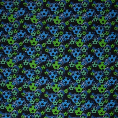 346116480054 Baumwolle Stoff Webware Fussball Tor Rasen Schultütenstoffblau grün