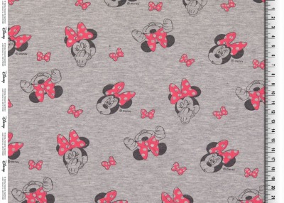 1332780001200800 Sweat angerauht Minnie Mouse Walt Disney Lizenz grau meliert rot