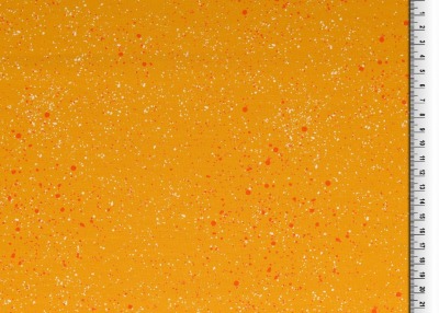 1335130005 Jersey Baumwolljersey Stretch Farbspritzer Sprenkel kleine Dots senf gelb orange weiss