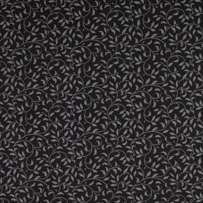 2072665001 Baumwolle Webware Blätter Ranken verspielt schwarz grau