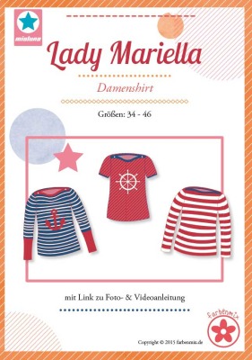 40012 Schnittmuster Papierschnitt Mehrgrössenschnitt Shirt Tunika Lady Mariella von mialuna Gr 34