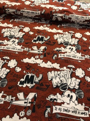 70569 Sweat angerauht Mickey Mouse Walt Disney Lizenz rost schwarz cool