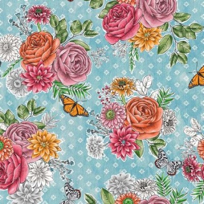 50470 Baumwolle Webware Love Letters by Diana Kappa for Michael Miller Fabrics Rosen Flower verspielt